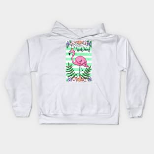 Majestically Awkward King Flamingo Kids Hoodie